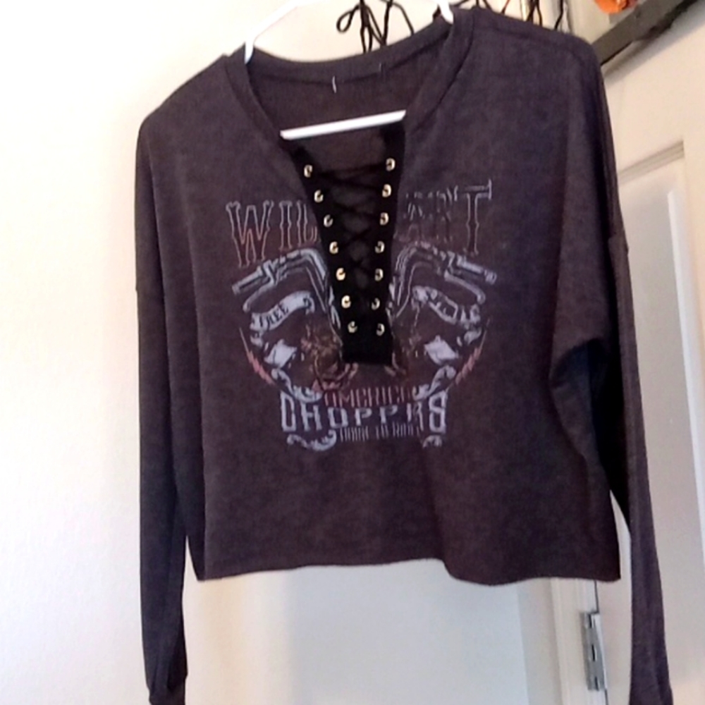 Wild art American chopper crop top